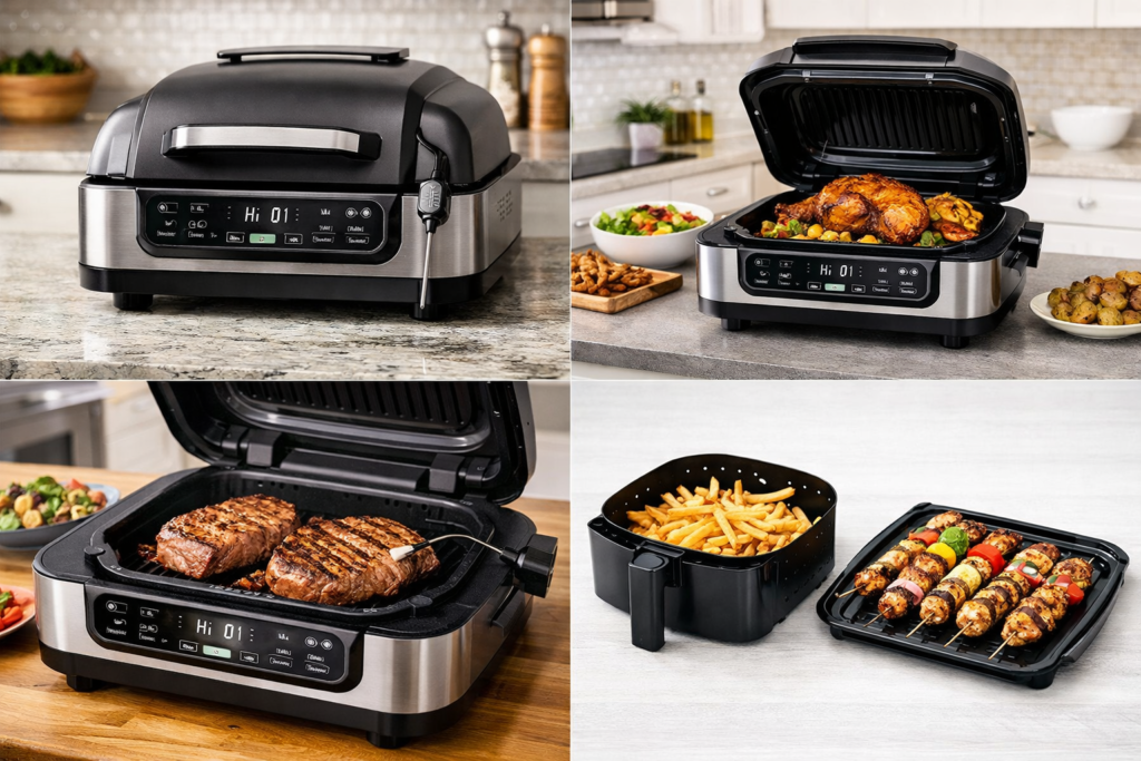 Ninja DG551 Foodi Smart XL Indoor Grill on kitchen countertop
