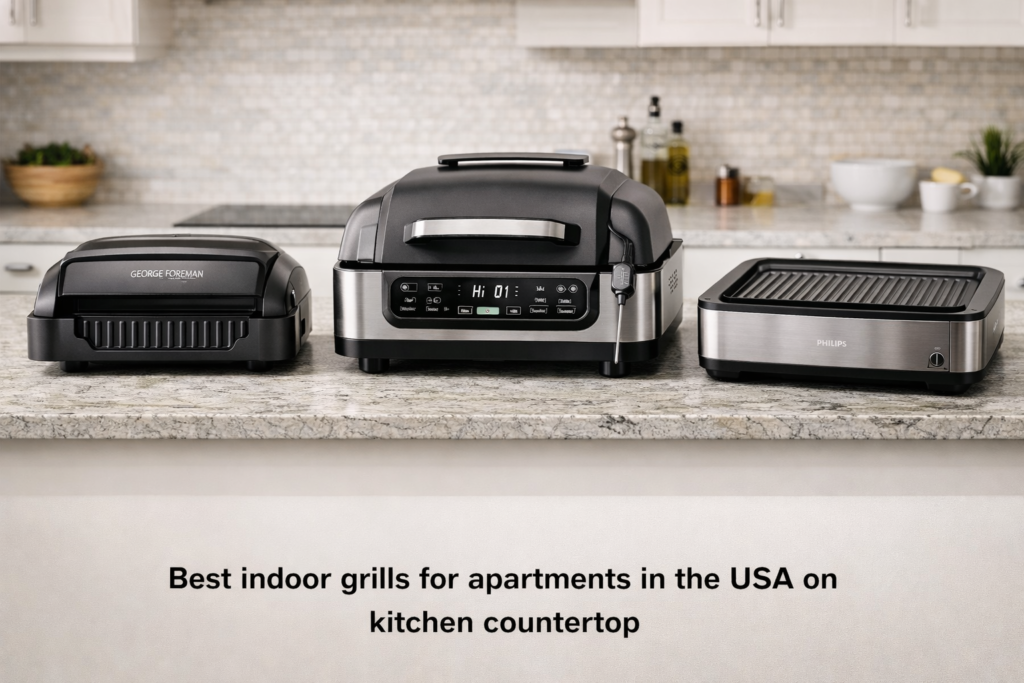 Best indoor grills for apartments in the USA on kitchen countertop