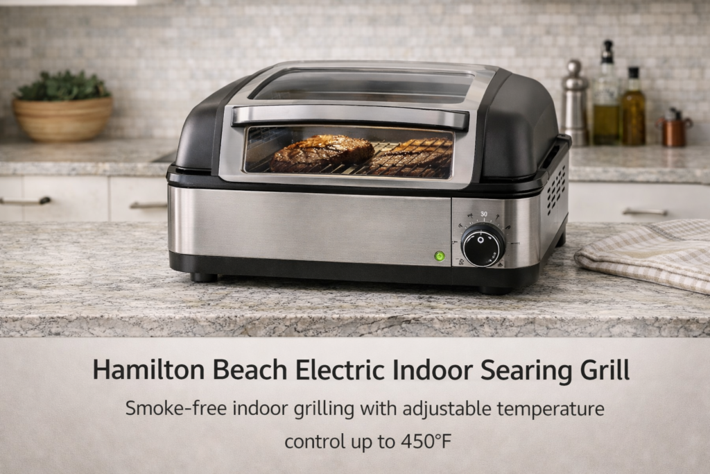 Hamilton Beach Electric Indoor Searing Grill Review (2026) – Powerful & Smoke-Free Choice Hamilton Beach Electric Indoor Searing Grill Review (2026)